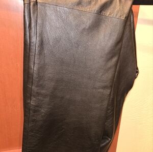 1980s Womens Black Leather Pants